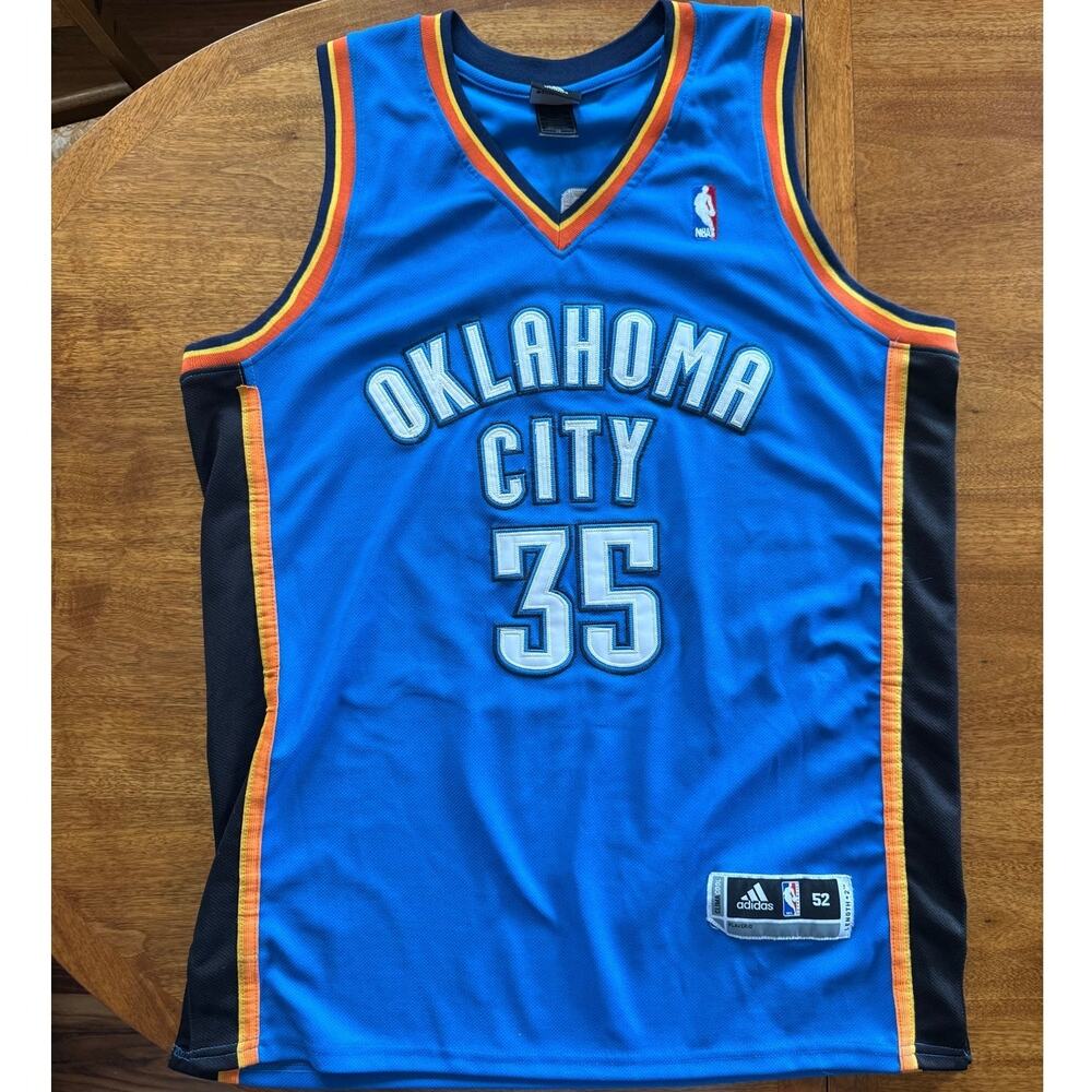 07 Kevin Durant Oklahoma City Thunder Adidas Jersey Swingman Sewn Blue NBA XL 52